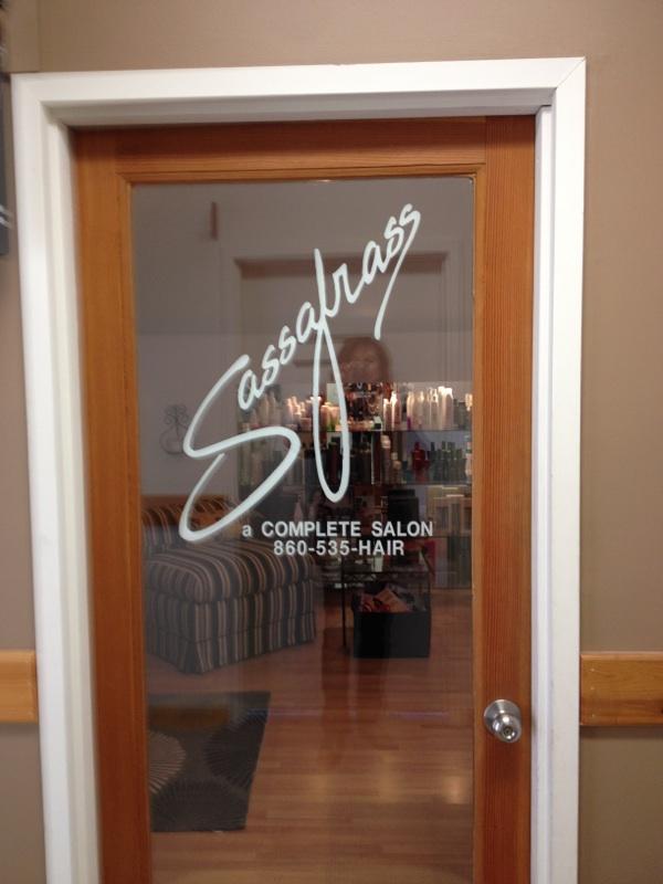 Sassafrass Salon Entry Door